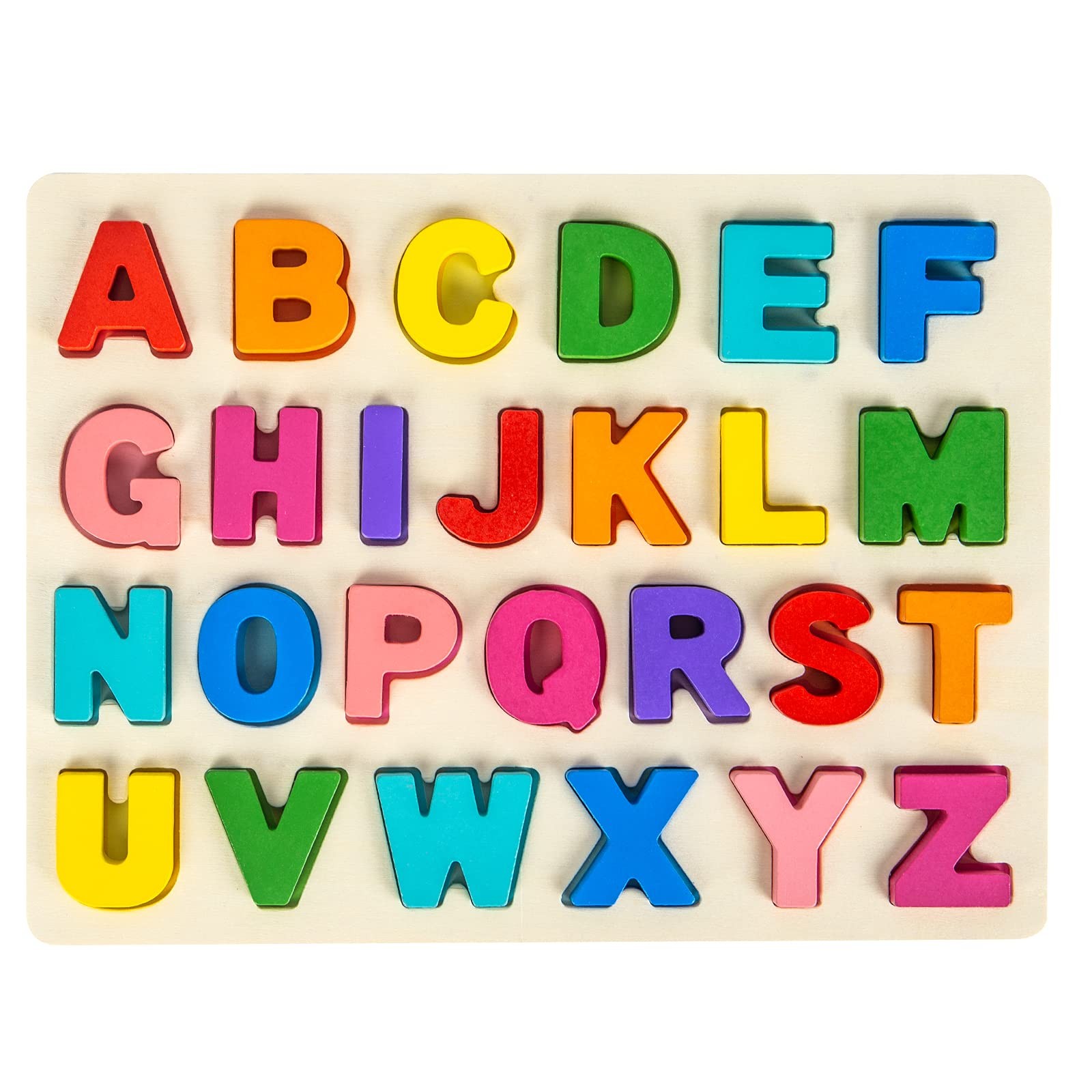Alphabet Puzzle Wooden Puzzles for Toddlers 3 4 5 Year Old, ABC Puzzle Shape …