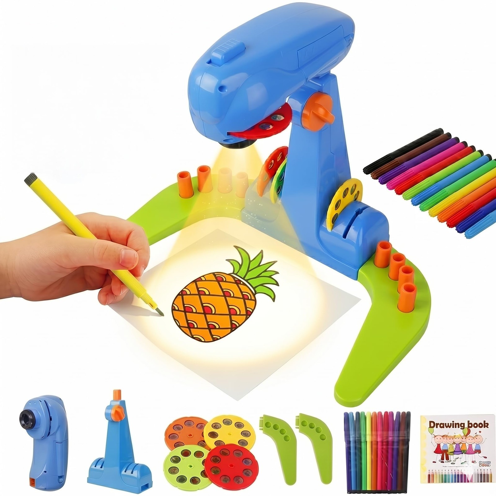 Projection Drawing for Kids,smart art sketch projector toy, with 32 Slide Cartoo