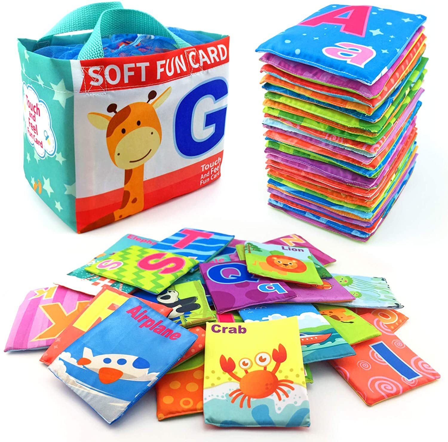 Baby Bath Books 26pcs Crinkle Cloth Book Toys for Infant Baby 0-3-6-12-18 Months
