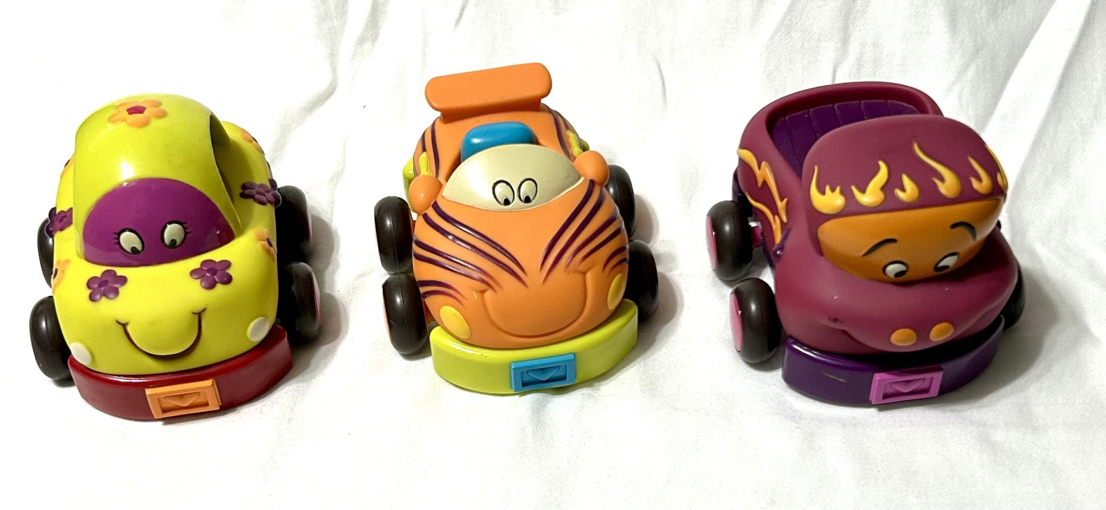 Toddler Kid Car Toys – B. toys Wheeee-ls! soft pull-back vehicles 3 pieces