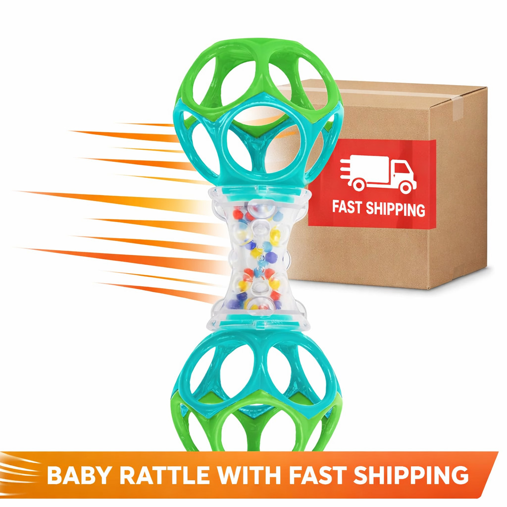 Bright Starts Oball Shaker Baby Rattle Toy – Newborn Sensory Play