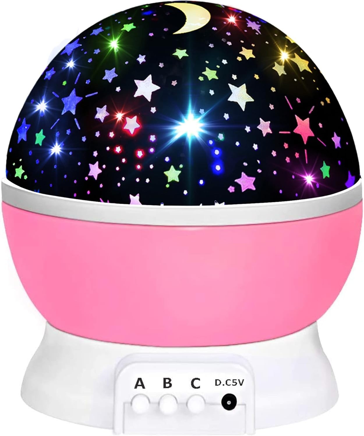 Kids Night Light Projector 360 Rotation 12 Colors Bedroom Lamp Gift Boys Girls