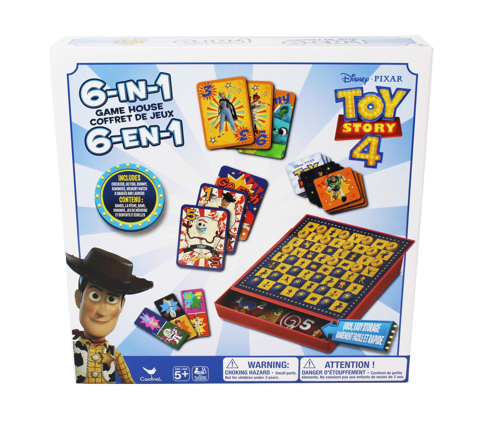 Disney Pixar Toy Story 4 6-in-1 Game House Bingo Memory Match Dominoes Snakes