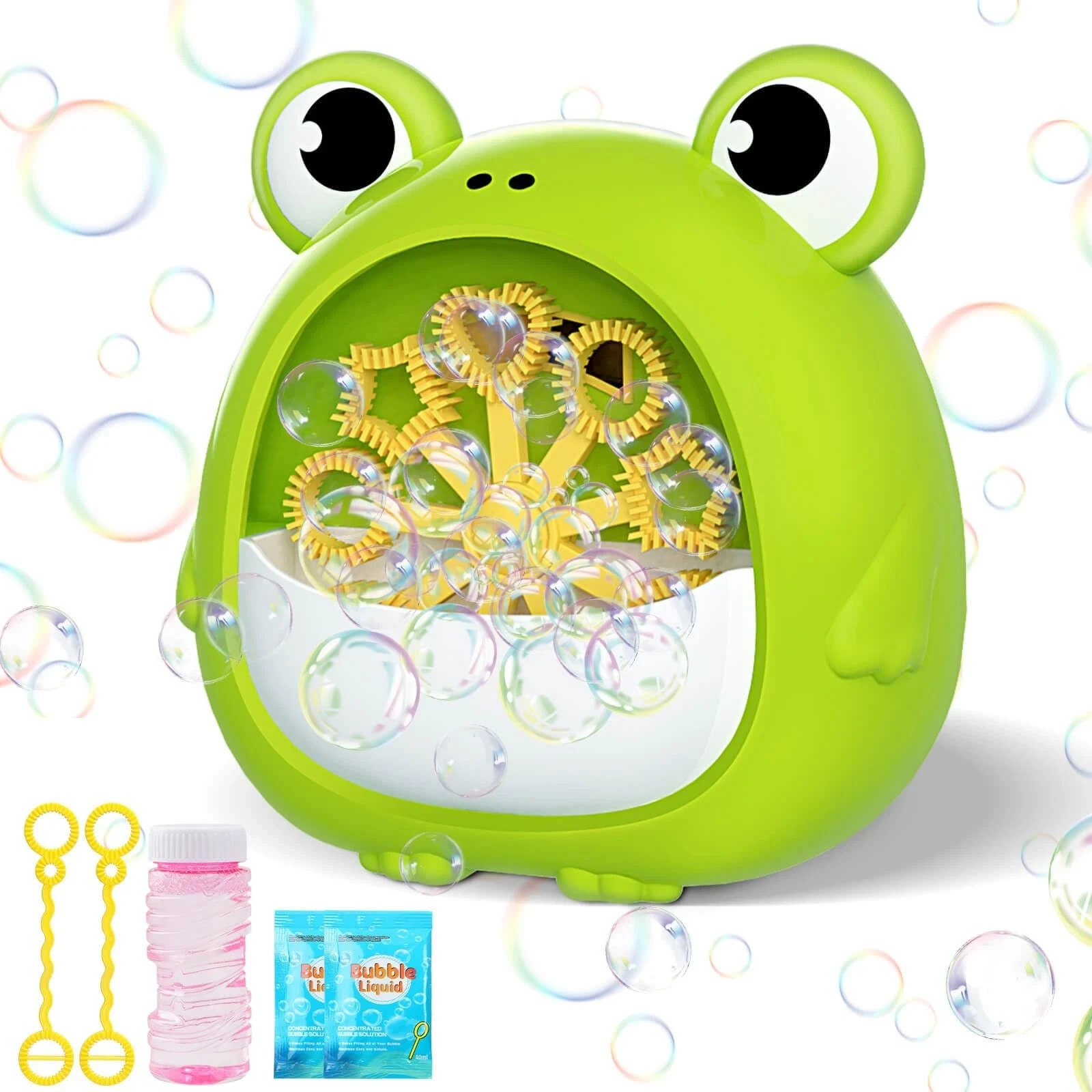 Frog Bubble Machine Toys for Kids 3-8 Years Old: Bubble Blower Maker with 2 S…
