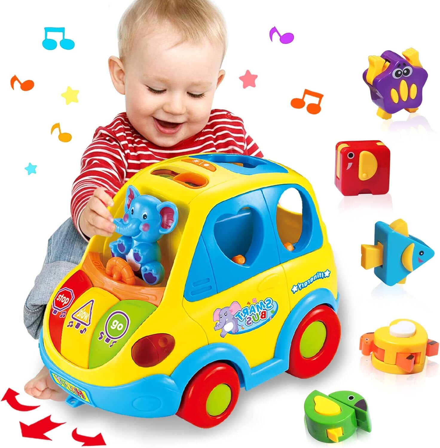 Baby Toys 1218 Months Musical Bus Toys For 1 2 3 4+year Old Boys Girls Giftsearl