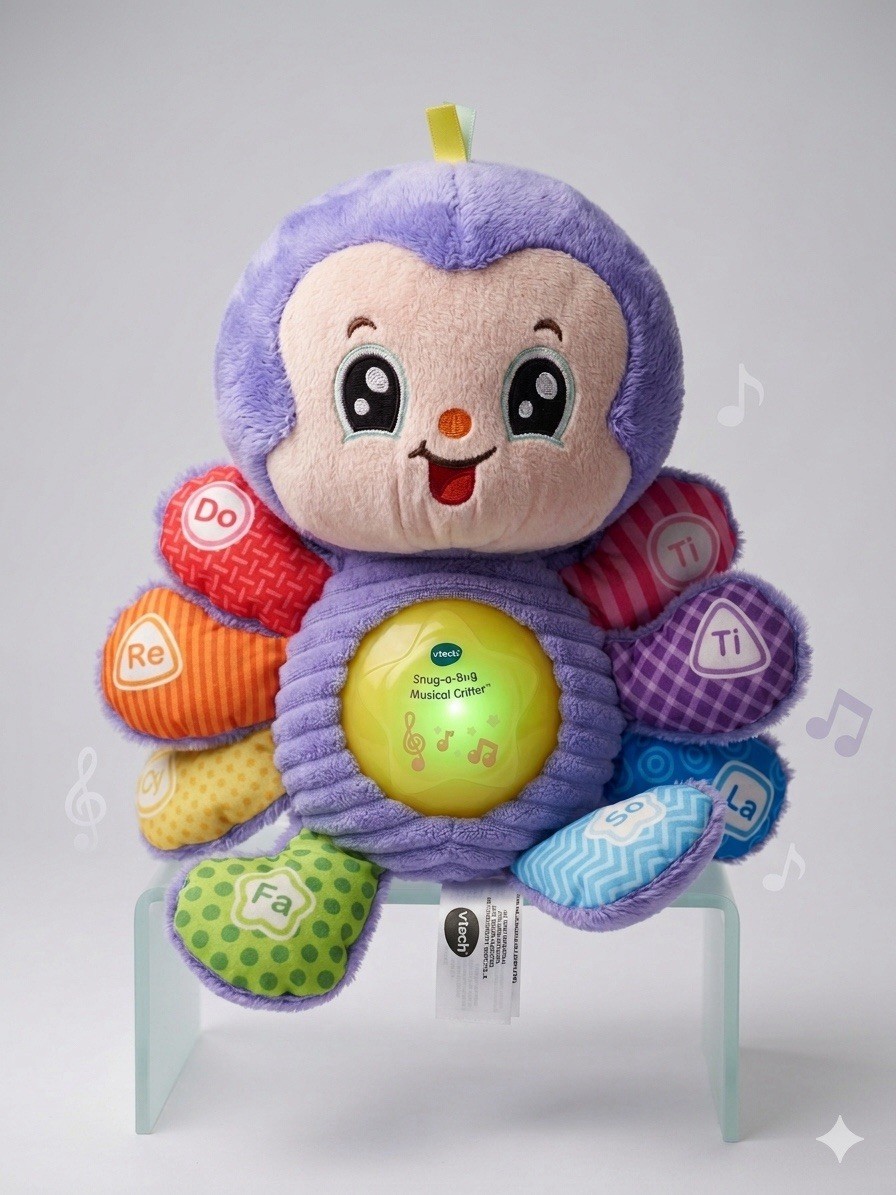 VTech Snug-a-Bug Musical Critter Purple Light Up Plush Toy Infant Sensory CoCo
