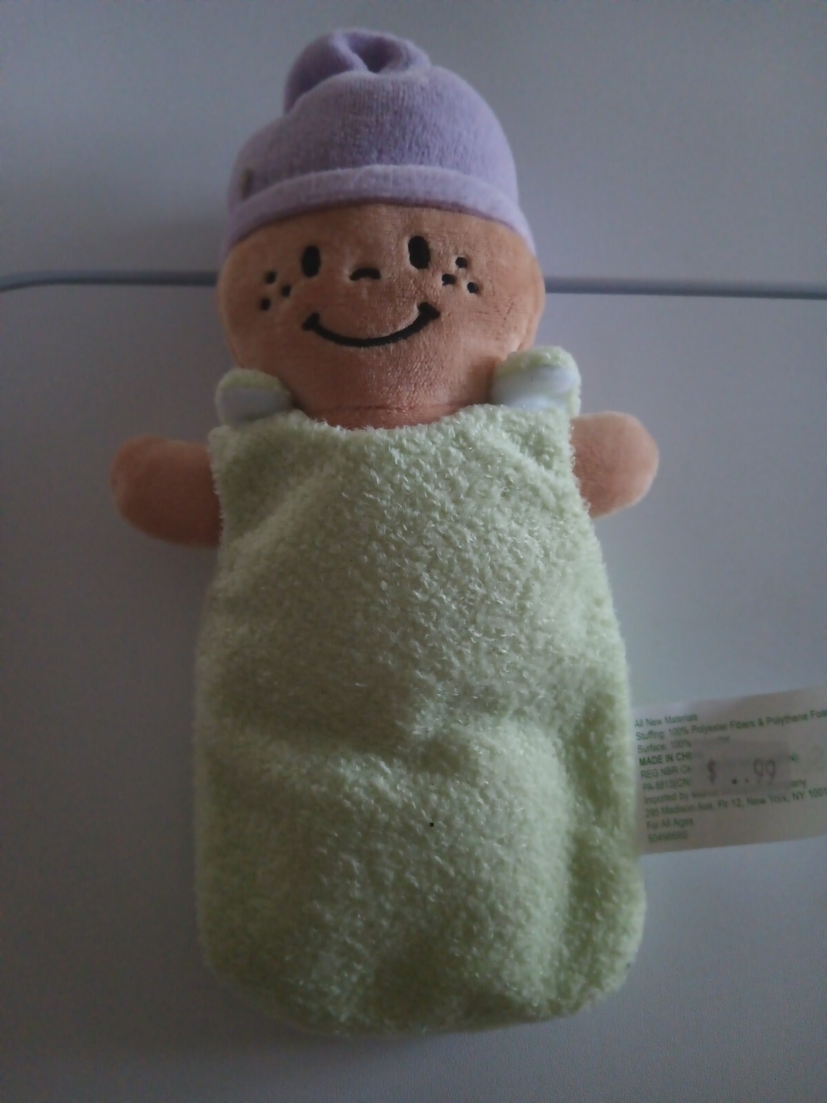 Happy Baby Gender Neutral Plush Doll 8″ Lovie w/ Removable Swaddle Outfit