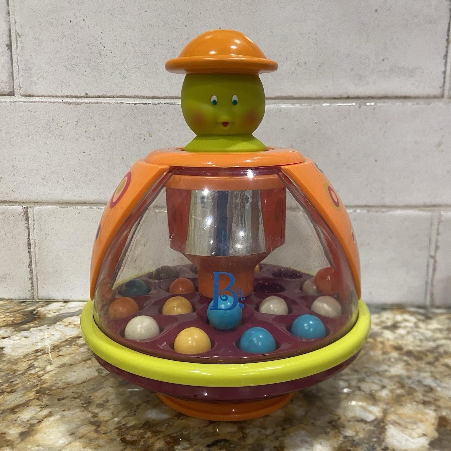 Multicolor Baby Activity Toy Spinning Ball/Top with Beads & Rattle Balls